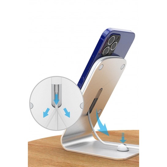 Apple Iphone Magsafe Uyumlu Magnetli Holder Masaüstü Telefon Şarj Standı