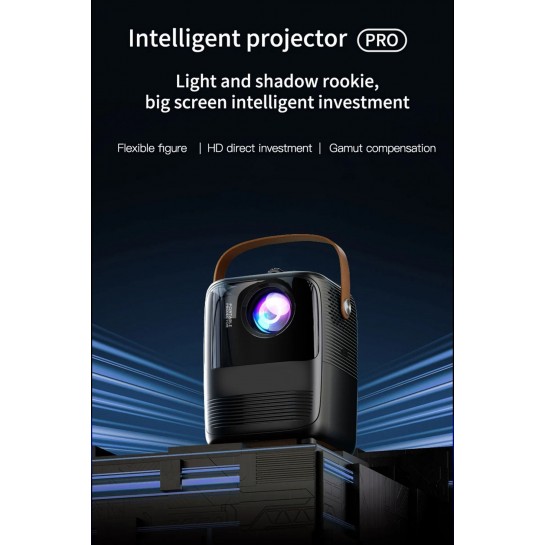 Beyaz T11 Projeksiyon Ev Sineması Bluetooth Wifi Akıllı Android Tv 1080p Hoparlör Smart 4k