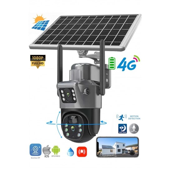 SolarPro 4G Güneş Enerjili Dual Lens 360° Görüş Akıllı Güvenlik Kamerası Uzaktan İzleme Blic SolarPro 4G Güneş Enerjili Dual Lens 360° Görüş Akıllı Güvenlik Kamerası Uzaktan İzleme Blic