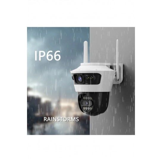 Blm56 4mp 4k Ultra Hd Alarmlı Suya Dayanıklı Çift Lensli 2.4g Ip Dış Mekan Güvenlik Kamerası