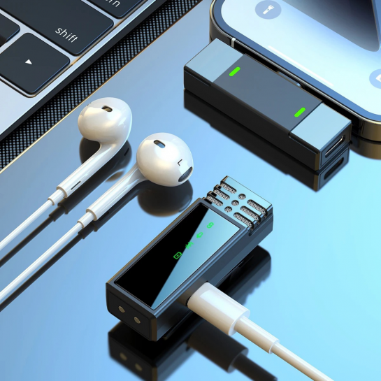 Dijital Ekranlı Kablosuz Yaka Mikrofonu Type-C 2'li Mini Mikrofon Youtube Tik Tok 2 Adet Yeni Nesil