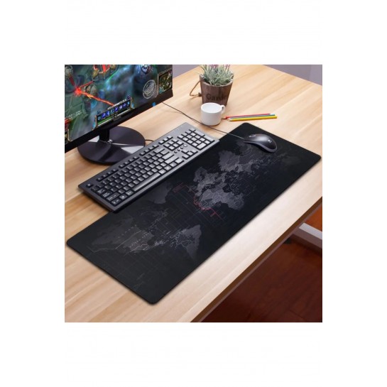 Dünya Desenli Profesyonel 90*40 Gaming Destekli Oyuncu Mousepad Ultra Geniş Xxl
