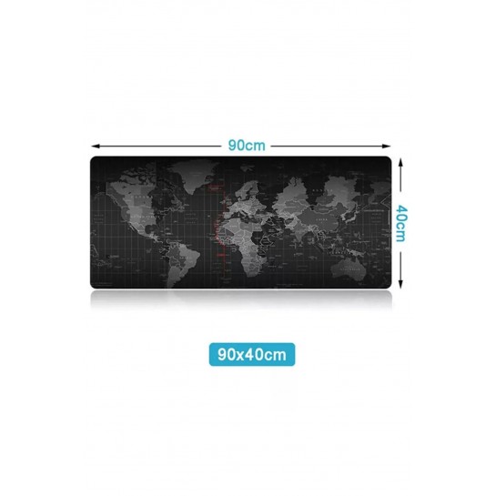Dünya Desenli Profesyonel 90*40 Gaming Destekli Oyuncu Mousepad Ultra Geniş Xxl