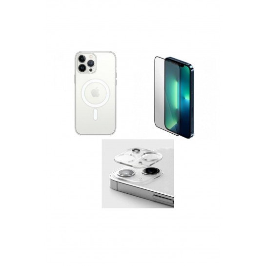 Goka Iphone 13 Pro Uyumlu Kablosuz Şarj Kılıf Şeffaf & 5d Ekran Koruyucu & Kamera Lensi 3in1 Set Goka Iphone 13 Pro Uyumlu Kablosuz Şarj Kılıf Şeffaf & 5d Ekran Koruyucu & Kamera Lensi 3in1 Set