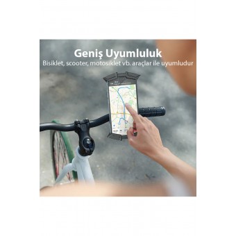 Motor Bisiklet Gidonu İçin Telefon Tutucu 360 Darbe Emici Scooter 