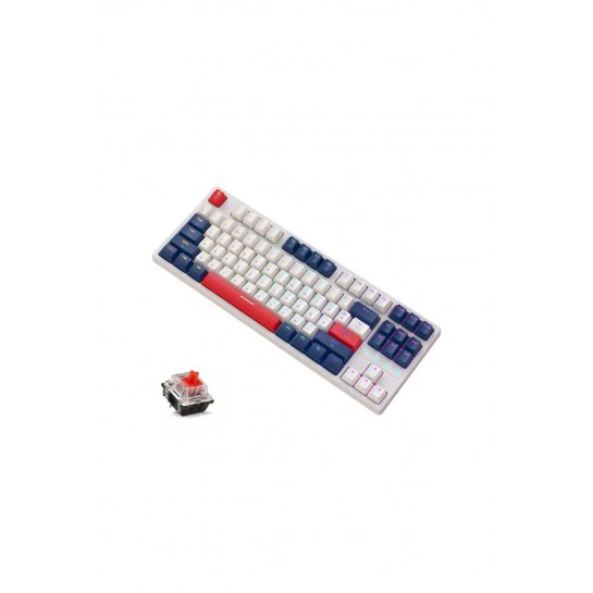 K87 Pro Red Switch Mini Rgb Oyun Klavyesi Gaming Mekanik 87 Tuşlu 22 Rgb Led Usb Tip-c Kablosu