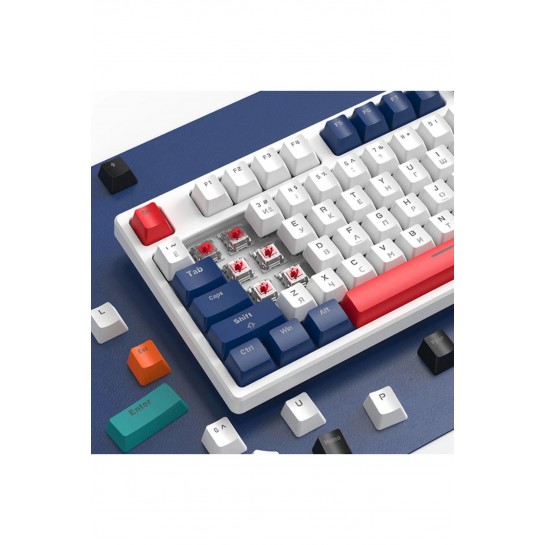 K87 Pro Red Switch Mini Rgb Oyun Klavyesi Gaming Mekanik 87 Tuşlu 22 Rgb Led Usb Tip-c Kablosu