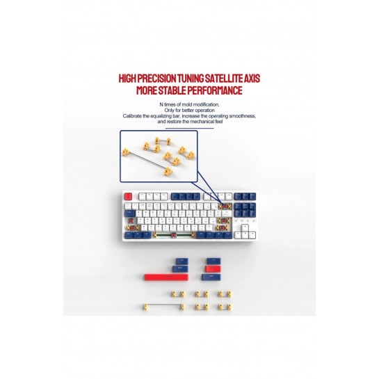 K87 Pro Red Switch Mini Rgb Oyun Klavyesi Gaming Mekanik 87 Tuşlu 22 Rgb Led Usb Tip-c Kablosu