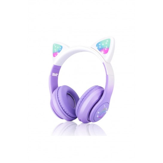 Kedi Kulaklık Pro 5.3 Akıllı Rgb Led Detaylı Bluetooth Kablosuz Kulaklık Çocuk Oyuncu Yeni