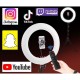 A+ Laxer Rengarenk Selfie Işıklı Youtuber Tiktok Makyaj Güzellik Salonu Işığı Rgb Mj20 8 Inç 20 Cm