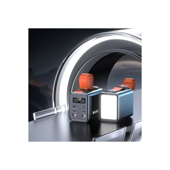 Powerbank 30.000 mAH 2x USB-C+2xUSB-A+1xDC Çıkışlı 100W Macbook Laptop Şarj Edilebilir Profesyonel Şarj