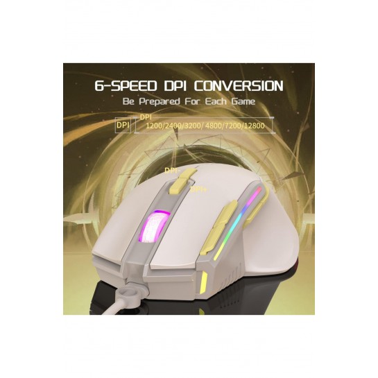 M2 Kablolu Espor Oyuncu Mouse RGB 12800 DPI Ledli Gaming Mouse Software 9 Makro Sensor