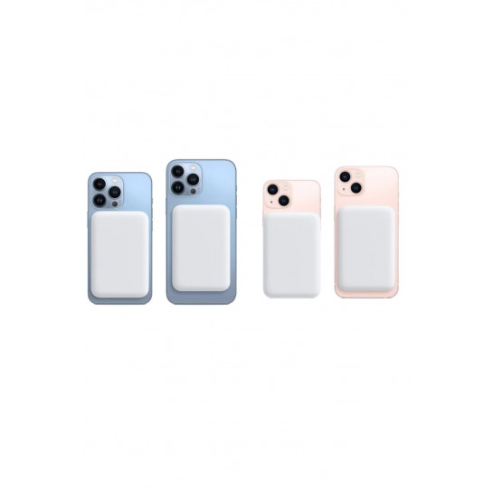 Magsafe 5000 mAh Battery Pack Iphone Uyumlu Powerbank Magsafe Powerbank Kablosuz Şarj Cihazı Şarj