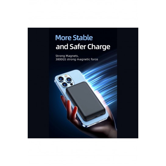 Magsafe 5000 mAh Battery Pack Iphone Uyumlu Powerbank Magsafe Powerbank Kablosuz Şarj Cihazı Şarj