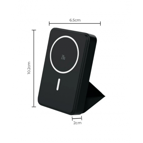 MagSafe Powerbank Standlı Deri 20W Hızlı Şarj Taşınabilir Batarya Kablosuz Şarj Cihazı Mıknatıs 10000mAh