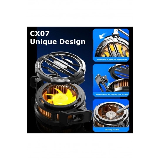 CX07 Memo Manyetik Mıknatıslı Magsafe Destekli Ultra Güçlü Telefon Soğutucu Kablolu RGB Fan