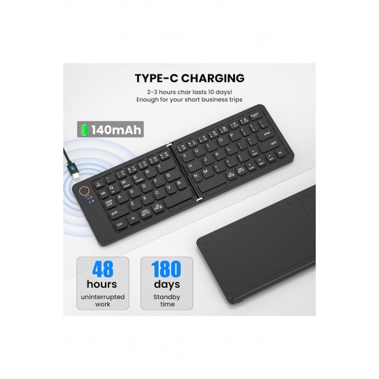 Mini Katlanabilir Bluetooth Klavye ve Telefon Standı iPad Mac Android Windows Uyumlu Z671 Mini Katlanabilir Bluetooth Klavye ve Telefon Standı iPad Mac Android Windows Uyumlu Z671