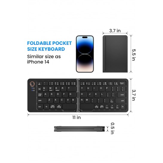 Mini Katlanabilir Bluetooth Klavye ve Telefon Standı iPad Mac Android Windows Uyumlu Z671 Mini Katlanabilir Bluetooth Klavye ve Telefon Standı iPad Mac Android Windows Uyumlu Z671