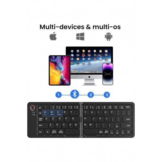 Mini Katlanabilir Bluetooth Klavye ve Telefon Standı iPad Mac Android Windows Uyumlu Z671 Mini Katlanabilir Bluetooth Klavye ve Telefon Standı iPad Mac Android Windows Uyumlu Z671