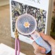 Mini Vantilatör Şarjlı Mini Fan 500 mAh Yüksek Fan Gücü Tutmalı Deri Anahtarlıklı Fan Mini Vantilatö