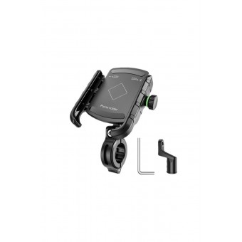 Motosiklet Bisiklet Telefon Tutucu Gidon ve Ayna Bağlantılı Motor Tutacağı Scooter 12-24W Hızlı Şarj