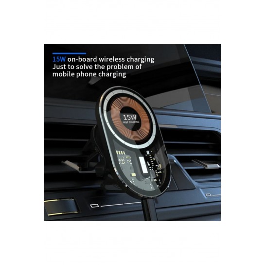 Ms 15w Magsafe Iphone-12-13-14-15 Pro-pro Max Uyumlu Magnetic Wireless Universal Araç Telefon Tutucu
