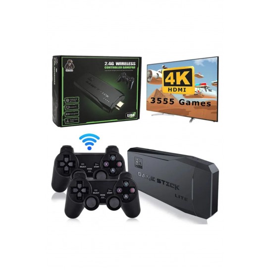 Oyun Konsolu 2.4g Kablosuz Çift Kol Nostaljik Oyunlar 4k Game Stick 10.000 Oyun Atari Gaming Atari