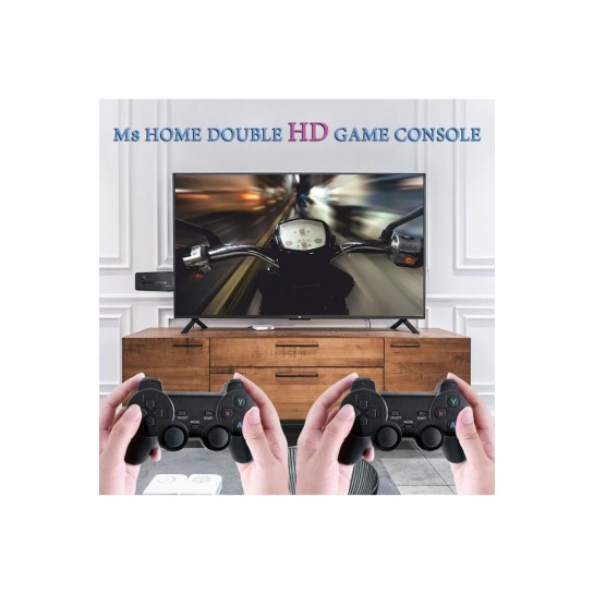 Oyun Konsolu 2.4g Kablosuz Çift Kol Nostaljik Oyunlar 4k Game Stick 10.000 Oyun Atari Gaming Atari
