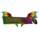 Rainbow Aydınlatmalı Daktilo Klavye Mouse Set 105 Tuşlu Led Işıklı Usb Kablolu