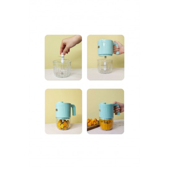 Şarjlı Mikser Blender 5in1 Çok Amaçlı Mikser Blender Çırpıcı Doğrayıcı Parçalayıcı 300Ml