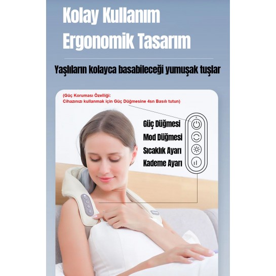 Şarjlı Ovmalı Isıtmalı Masaj Aleti Insan Eli Yoğurma Hissi