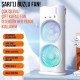 Şarjlı Uzaktan Kumanda Buzlu Taşınabilir Fan Soğutucu RGB Led Çift Fanlı Buz Hazneli Masaüstü Fan