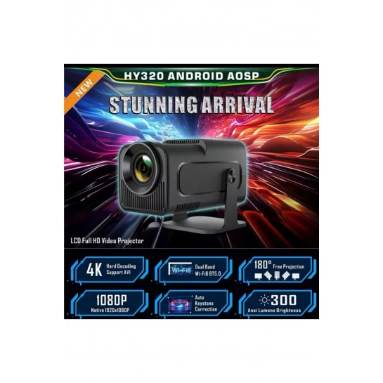 Taşınabilir Game Projektör Full Hd 1080P 4k HY320 Projeksiyon Gamepad