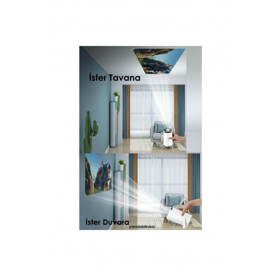 Taşınabilir Sinema Projektörü 1280 * 720p Ev Sineması Bluetooth Android 11 Akıllı Projeksiyon Wifi