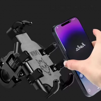 Titreşim Önleyicili Otomatik Tuşlu Motorsiklet Bisiklet ATV Tutacağı Ayna Bağlantılı Telefon Tutucu