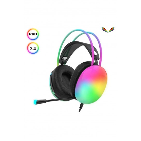 Togo 7.1 RGB Transparan Led Effect Gaming Headset Oyuncu Gaming Kulaklık