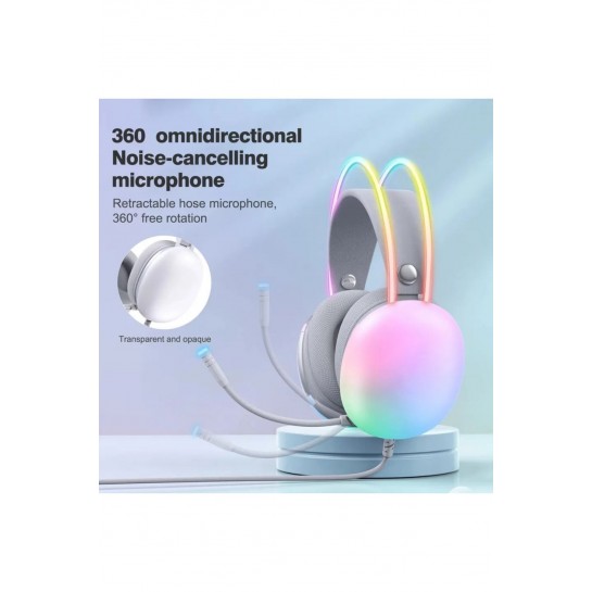 Togo 7.1 RGB Transparan Led Effect Gaming Headset Oyuncu Gaming Kulaklık
