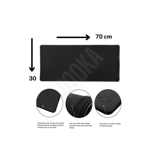 Togo Gaming Siyah Oyuncu Mousepad 70*30 Xl Gamer Kaymaz Mousepad Oyuncu Waterprof Yerli Üretim