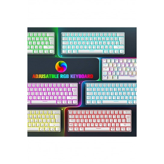 Trol Blue Switch Mini Rgb Oyun Klavyesi Gaming Mekanik 62 Tuşlu 18 Rgb Led Usb Tip-c Kablosu Beyaz Trol Blue Switch Mini Rgb Oyun Klavyesi Gaming Mekanik 62 Tuşlu 18 Rgb Led Usb Tip-c Kablosu Beyaz
