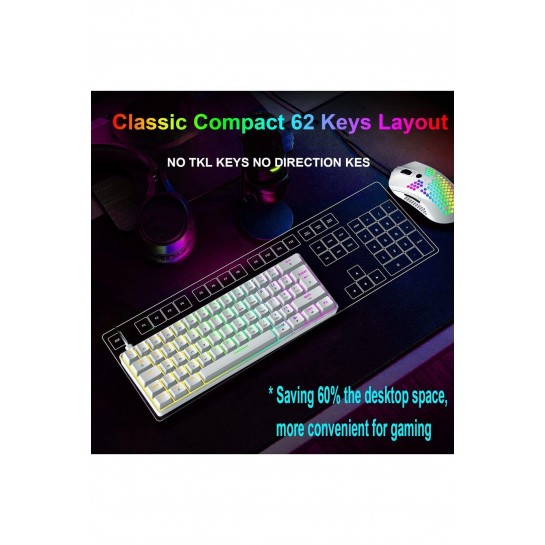 Trol Blue Switch Mini Rgb Oyun Klavyesi Gaming Mekanik 62 Tuşlu 18 Rgb Led Usb Tip-c Kablosu Beyaz Trol Blue Switch Mini Rgb Oyun Klavyesi Gaming Mekanik 62 Tuşlu 18 Rgb Led Usb Tip-c Kablosu Beyaz