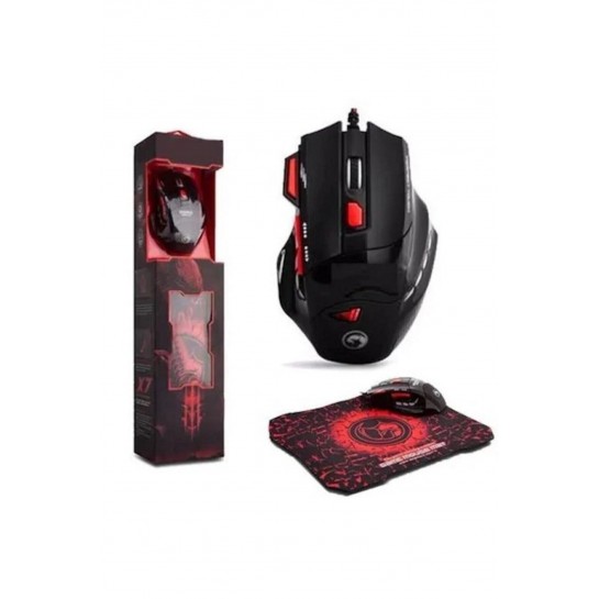 Trol Profesyonel Işıklı Gamer Oyuncu Mouse + Mousepad Kaymaz Hassasiyet Kontrollü Gaming Pro X9