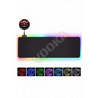 Trol Laxer X Gaming Mouse Pad Led Işıklı Dark Black Desensiz Rgb Işıklı 70x30 Rengarenk A+kalite