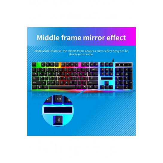 Trol Rainbow Oyun Klavyesi Gaming Led Usb Siyah Gamer Klavye Gaming Klavye