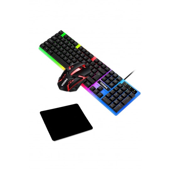 Trol Rainbow Oyun Klavyesi Gaming Led Usb Siyah Gamer Klavye Gaming Klavye