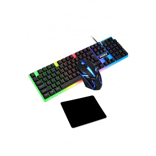 Trol Rainbow Oyun Klavyesi Gaming Led Usb Siyah Gamer Klavye Gaming Klavye