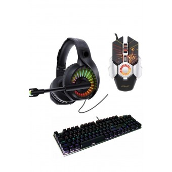 Trol Simug Profesyonel Gaming Set 3in1 Profesyonel Mavi Switch Mekanik Klavye+mouse+kulaklık Pro Set
