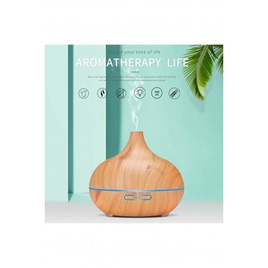 Kahverengi Uzaktan Kumandalı 550 Ml Aroma Difüzörü Ultrasonik Hava Nemlendirici 7 Renk Led Kahverengi Uzaktan Kumandalı 550 Ml Aroma Difüzörü Ultrasonik Hava Nemlendirici 7 Renk Led