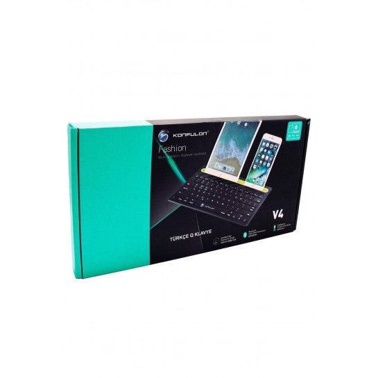 V4 Kablosuz Bluetooth Klavye + Tablet & Telefon Standı Telefon&Tablet Uyumlu