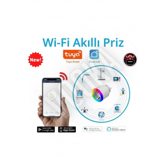 Vilya Akıllı Wifi Priz Mobil Kontrollü Rgb Ledli Yüksek Watt Smart Socket