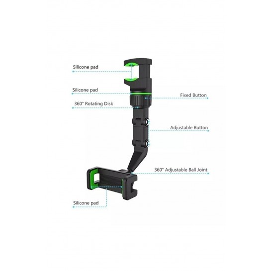 Vilya Ayarlanabilir Çok Fonksiyonlu Universal Telefon Tutucu Araç Içi Hareketli Akrobat Tutucu